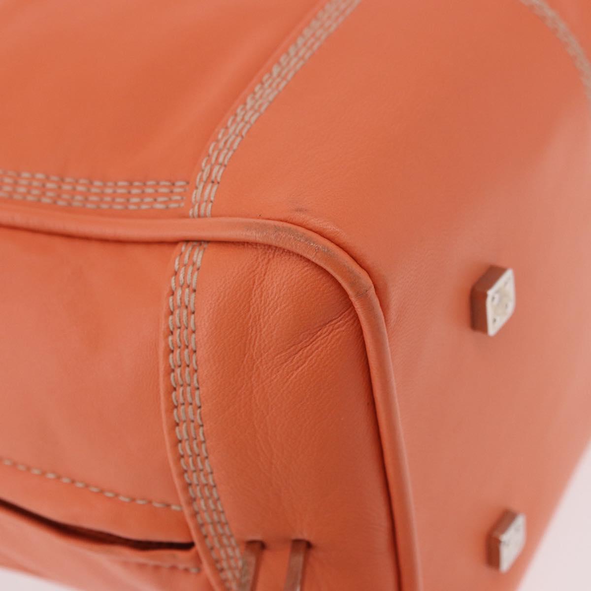 LOEWE Anagram Americana 28 Hand Bag Leather Orange Silver Auth ep14765