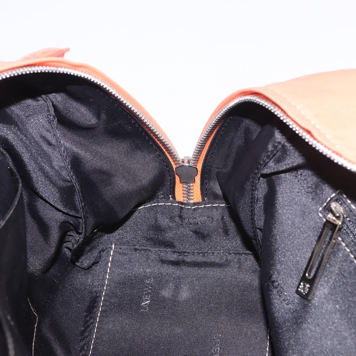 LOEWE Anagram Americana 28 Hand Bag Leather Orange Silver Auth ep14765