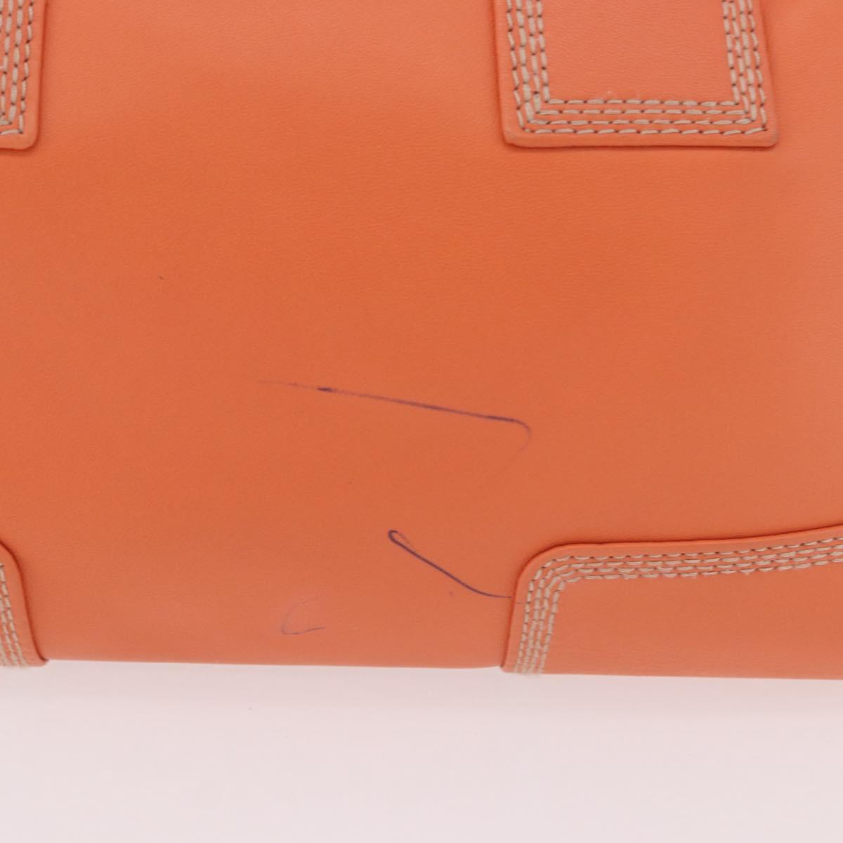 LOEWE Anagram Americana 28 Hand Bag Leather Orange Silver Auth ep14765
