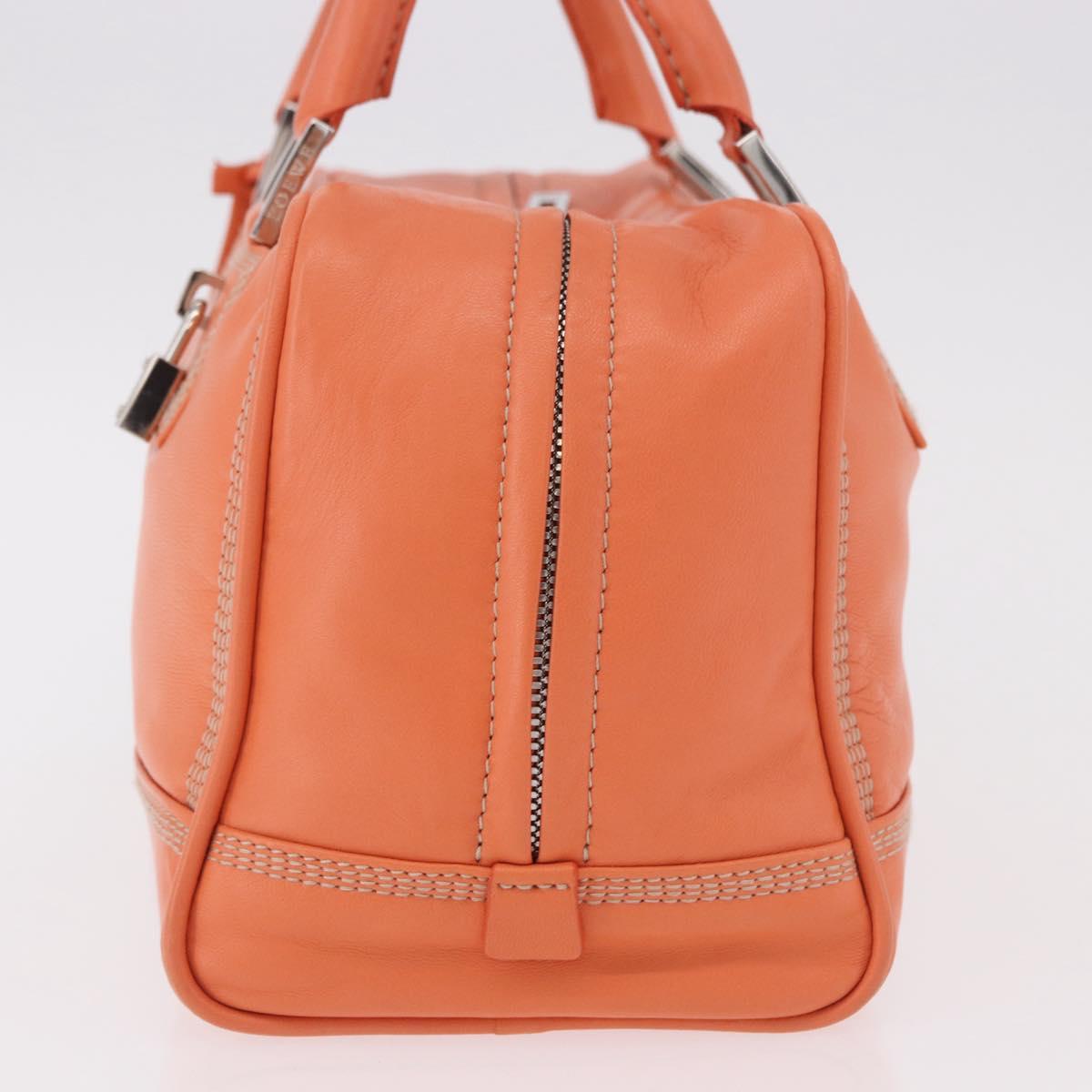 LOEWE Anagram Americana 28 Hand Bag Leather Orange Silver Auth ep14765