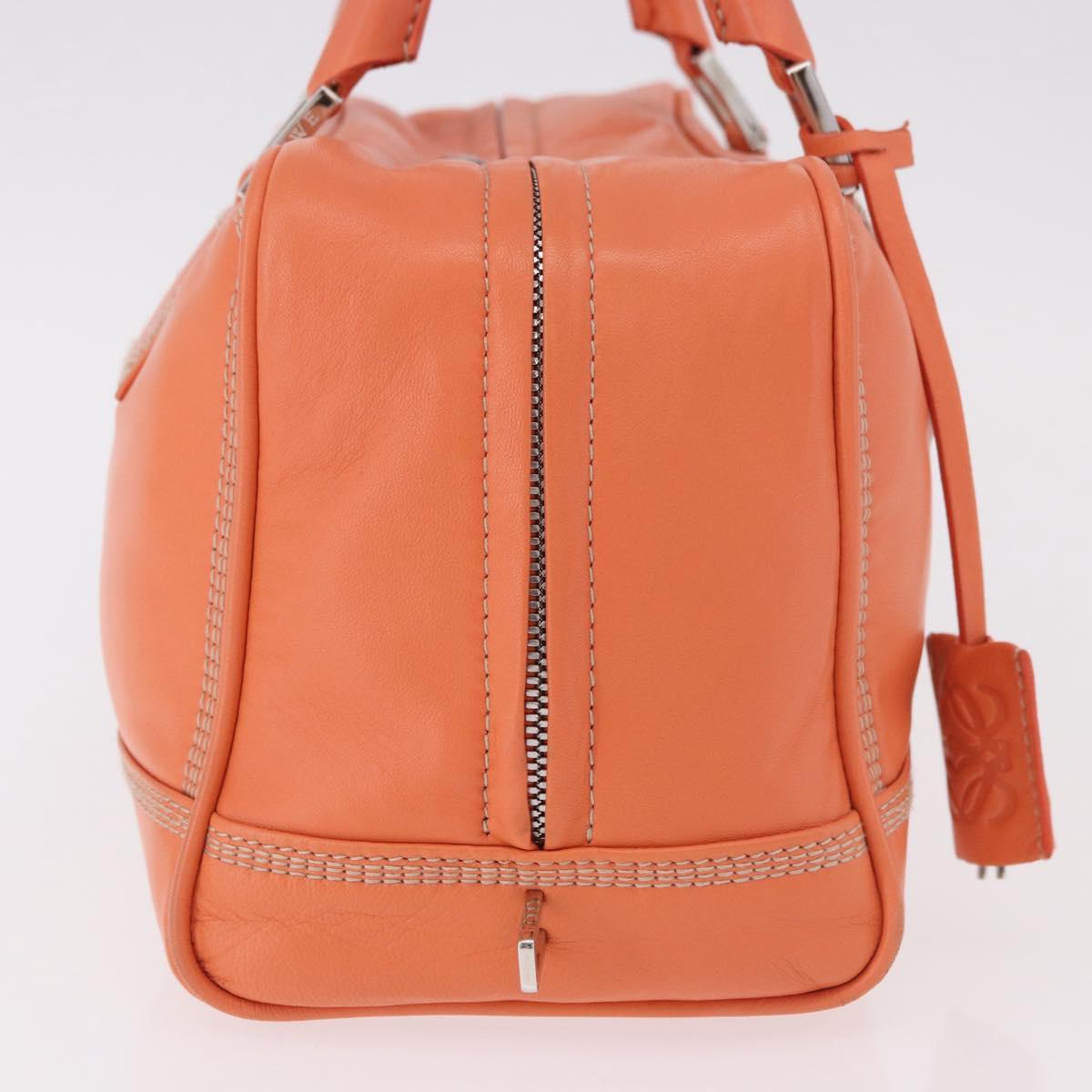 LOEWE Anagram Americana 28 Hand Bag Leather Orange Silver Auth ep14765