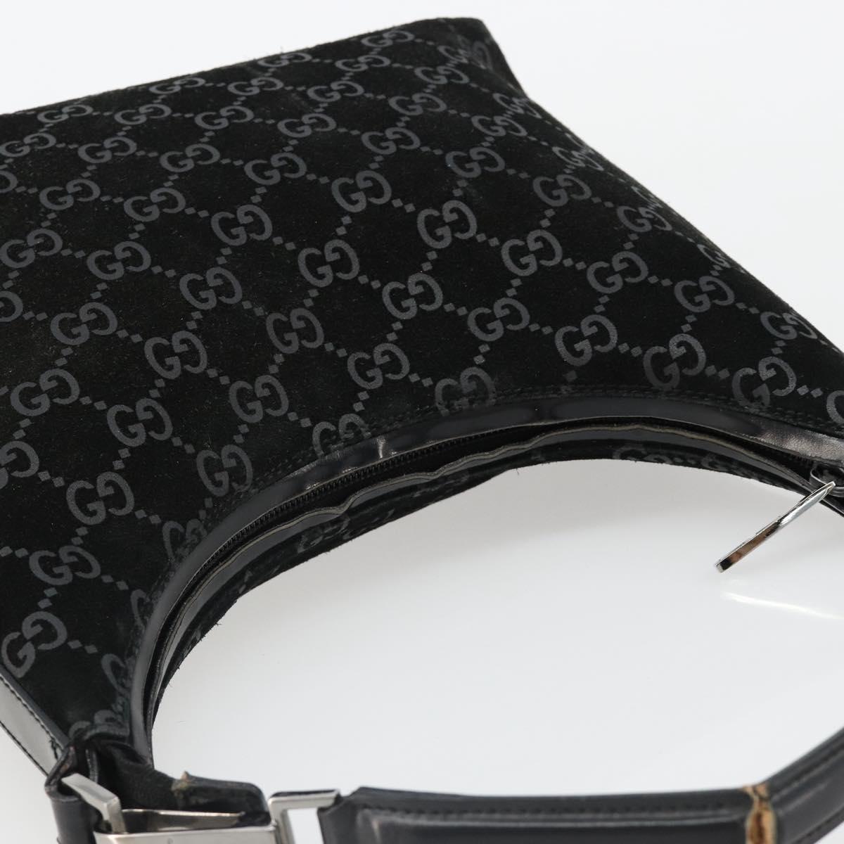 GUCCI GG Canvas Shoulder Bag Black Silver 000 0602 Auth ep14767