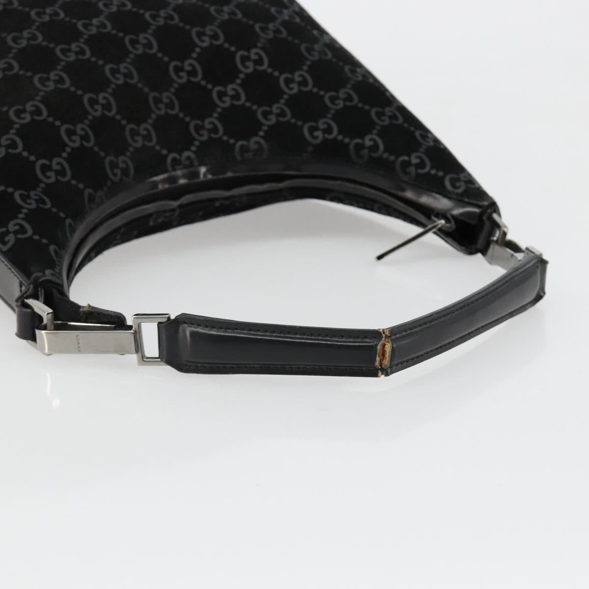 GUCCI GG Canvas Shoulder Bag Black Silver 000 0602 Auth ep14767