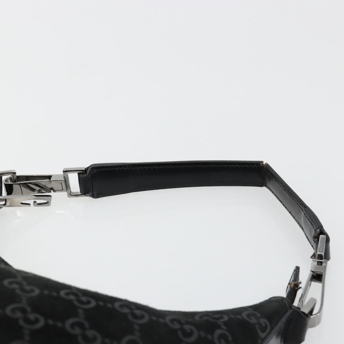 GUCCI GG Canvas Shoulder Bag Black Silver 000 0602 Auth ep14767
