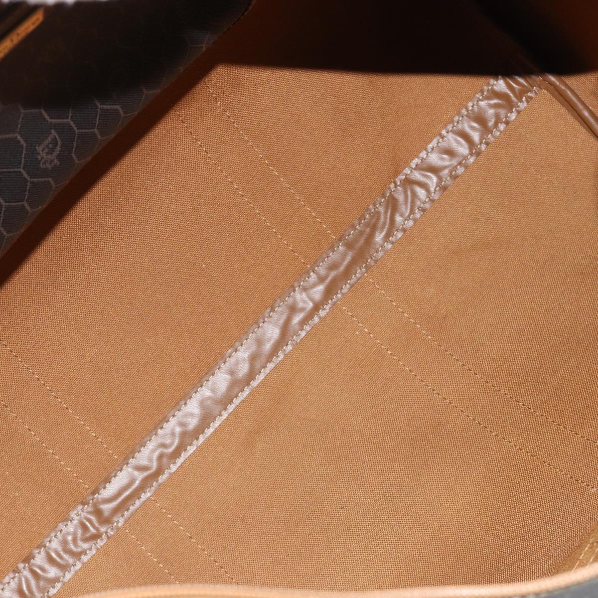 Christian Dior Honeycomb Canvas Boston Bag PVC Black Gold Auth ep14768