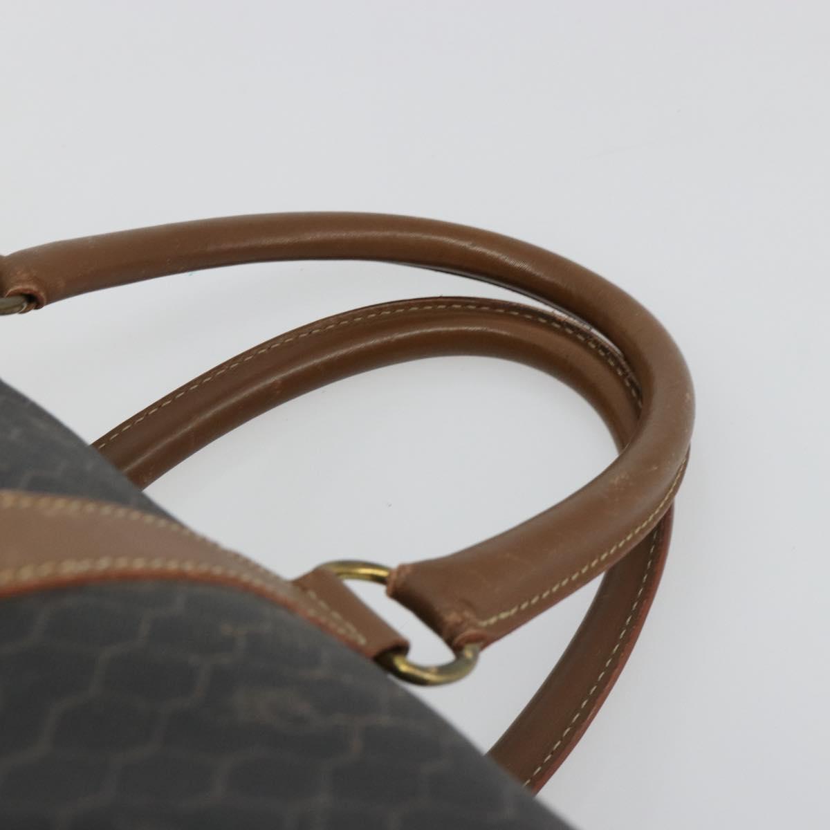 Christian Dior Honeycomb Canvas Boston Bag PVC Black Gold Auth ep14768