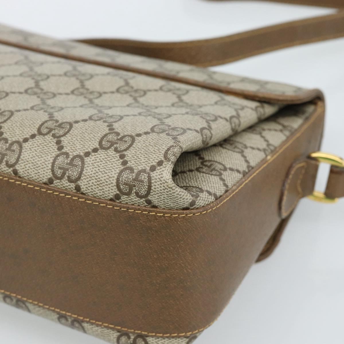 GUCCI GG Supreme Web Sherry Line Bag PVC Beige Gold 904 02 084 Auth ep14773