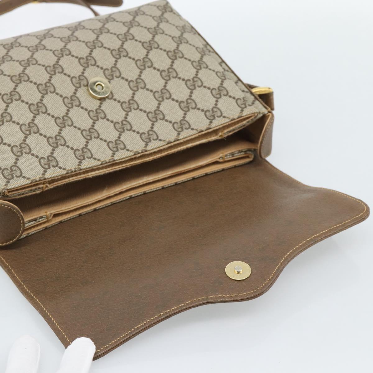 GUCCI GG Supreme Web Sherry Line Bag PVC Beige Gold 904 02 084 Auth ep14773