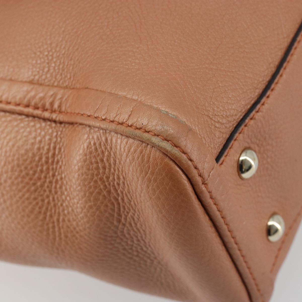 GUCCI Soho Tote Bag Leather Orange Gold 282307 Auth ep14774A