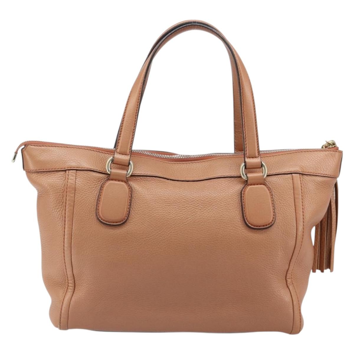 GUCCI Soho Tote Bag Leather Orange Gold 282307 Auth ep14774A