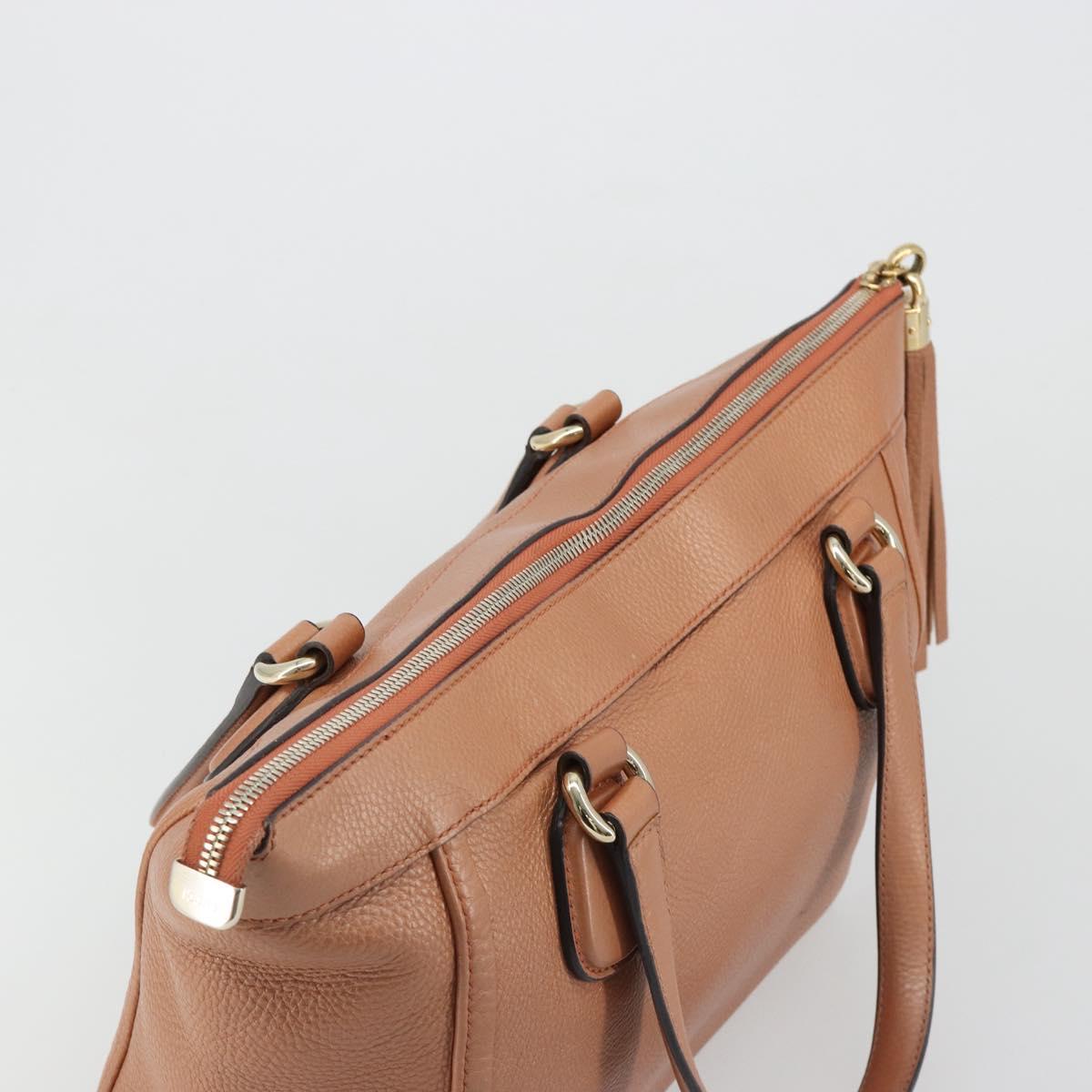 GUCCI Soho Tote Bag Leather Orange Gold 282307 Auth ep14774A