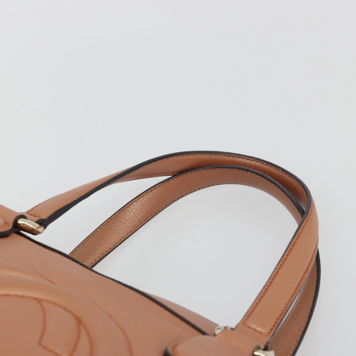 GUCCI Soho Tote Bag Leather Orange Gold 282307 Auth ep14774A