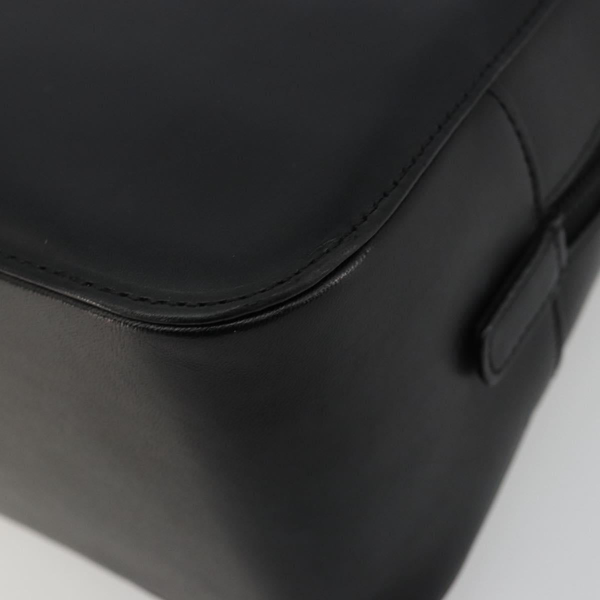 BURBERRY Hand Bag Leather Black Silver Auth ep14775A
