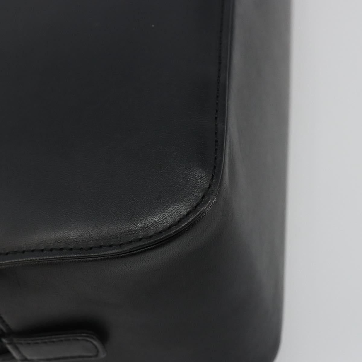 BURBERRY Hand Bag Leather Black Silver Auth ep14775A
