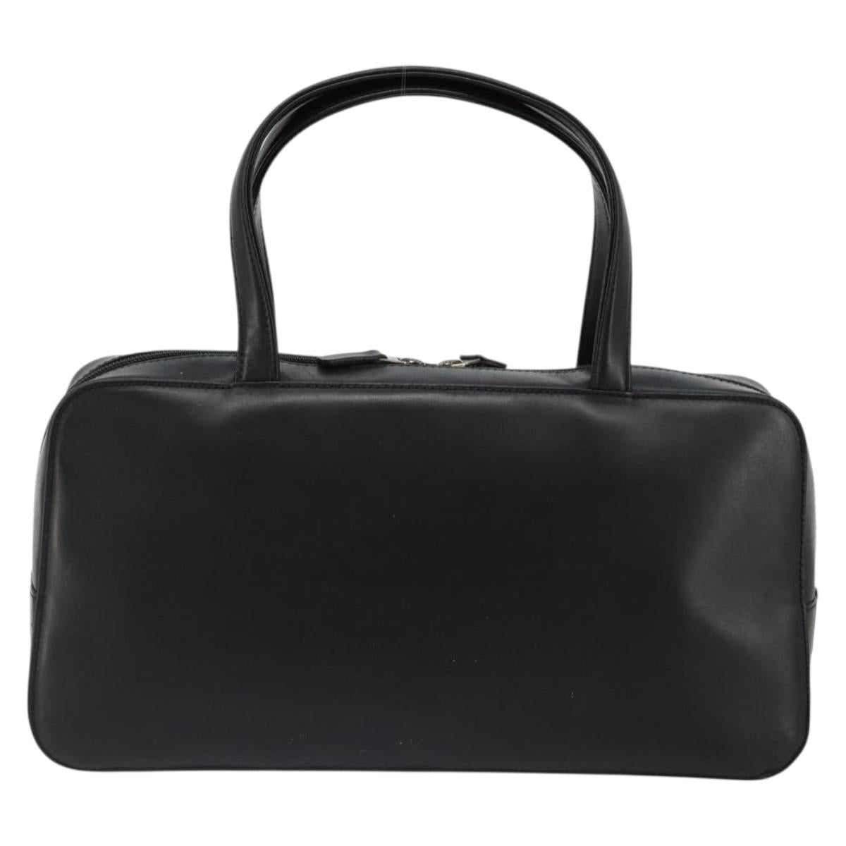 BURBERRY Hand Bag Leather Black Silver Auth ep14775A