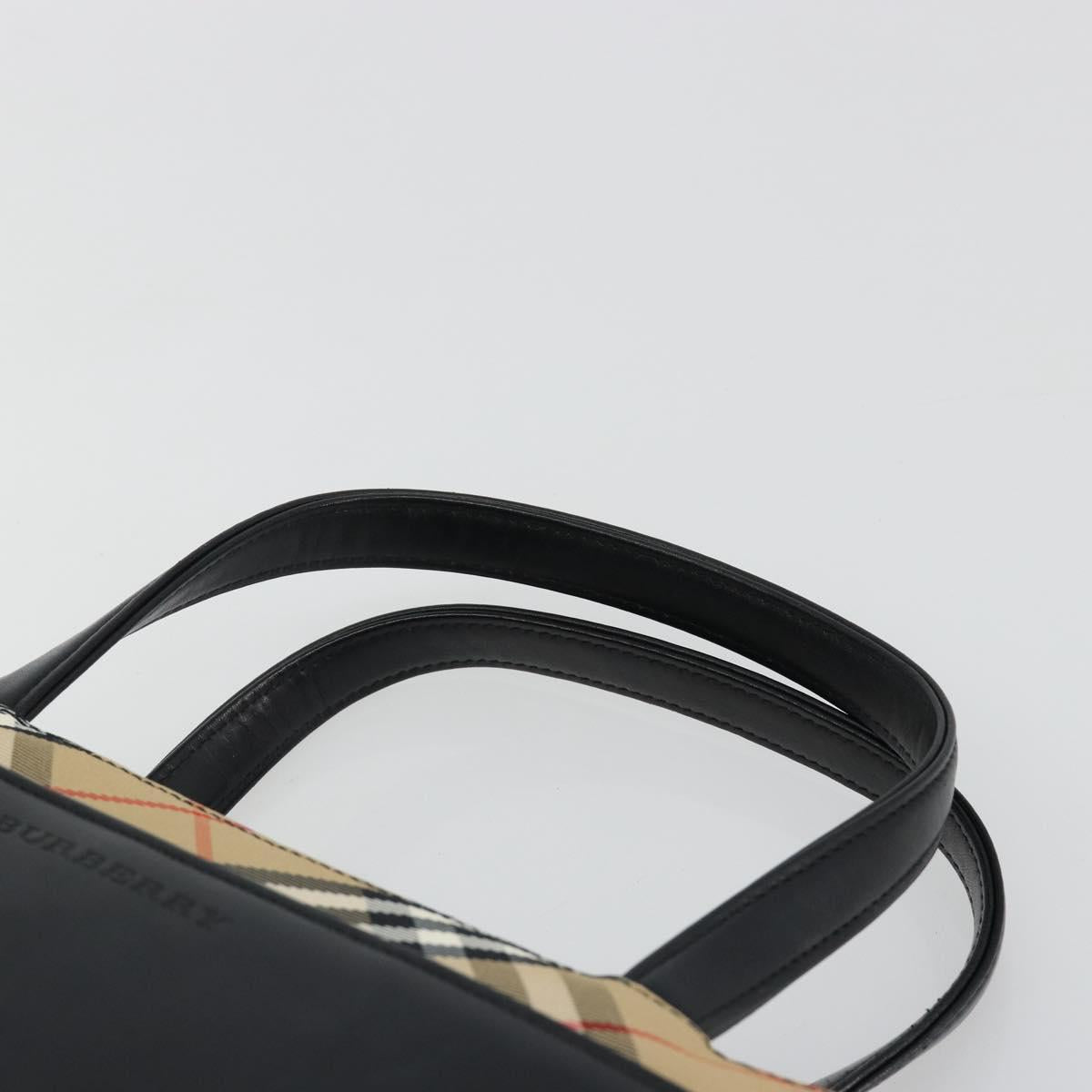 BURBERRY Hand Bag Leather Black Silver Auth ep14775A