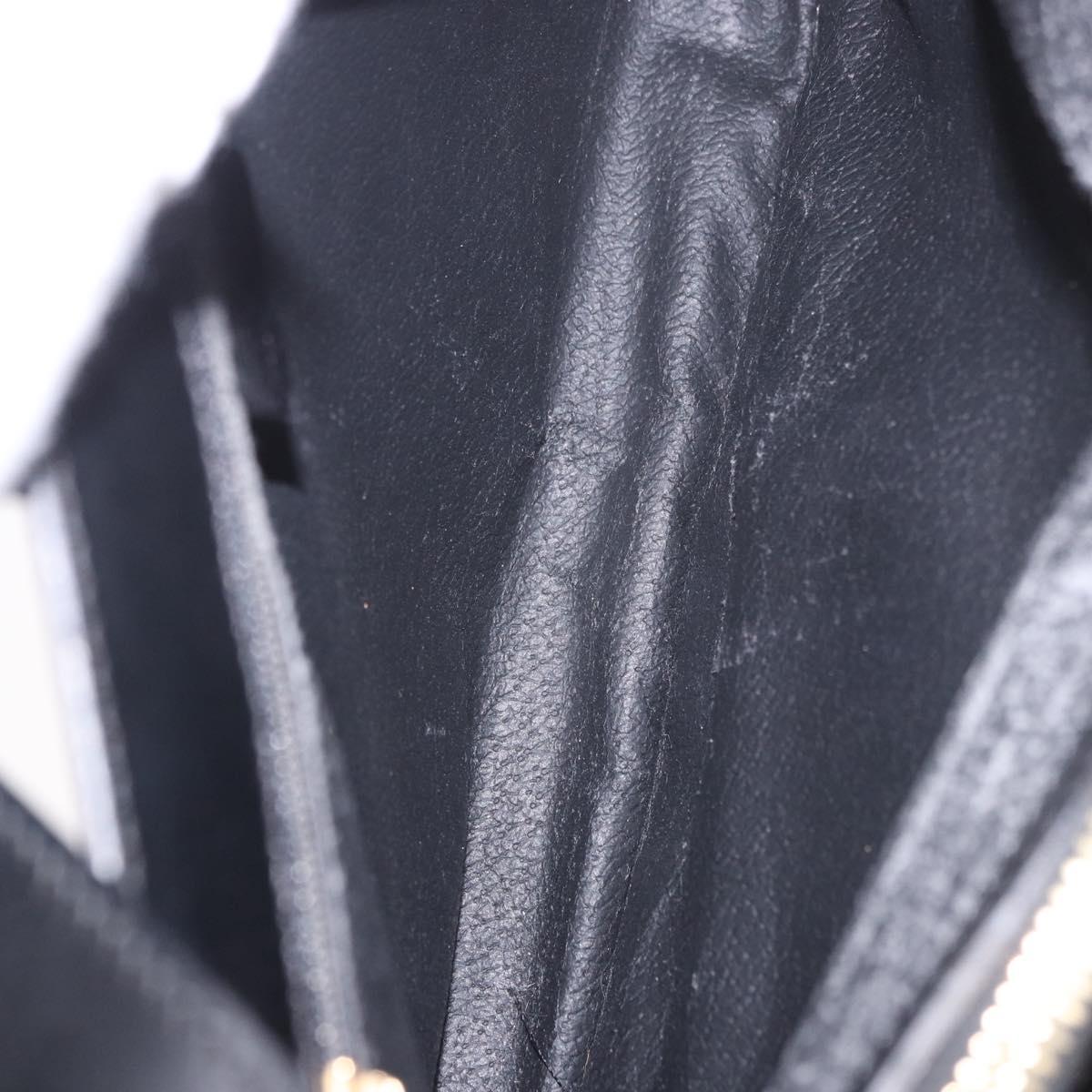 CELINE Macadam Canvas Shoulder Bag PVC Leather Black Gold Auth ep14777