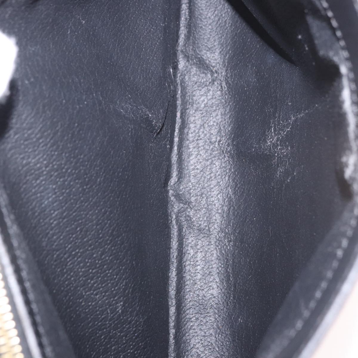 CELINE Macadam Canvas Shoulder Bag PVC Leather Black Gold Auth ep14777