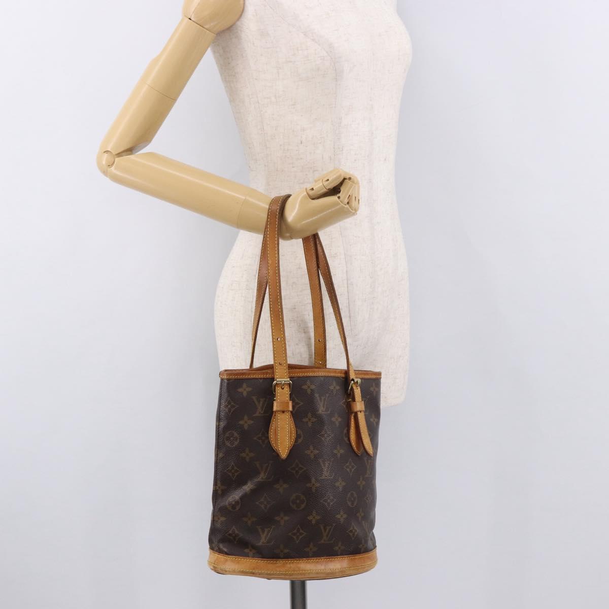 LOUIS VUITTON Monogram Bucket PM Shoulder Bag M42238 LV Auth ep14782