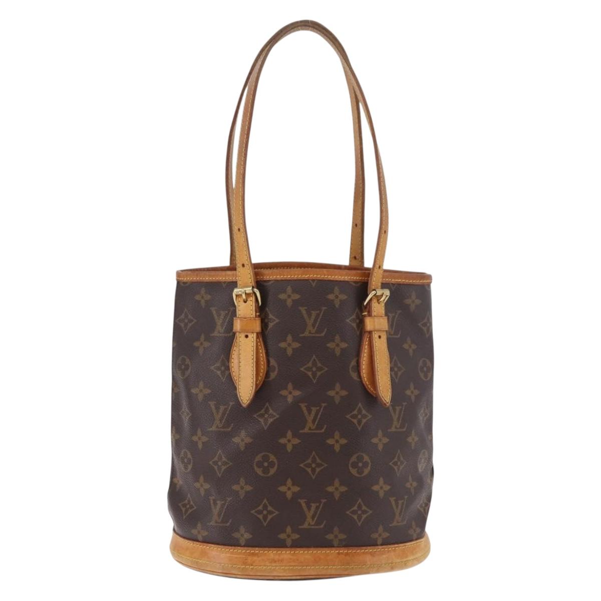 LOUIS VUITTON Monogram Bucket PM Shoulder Bag M42238 LV Auth ep14782
