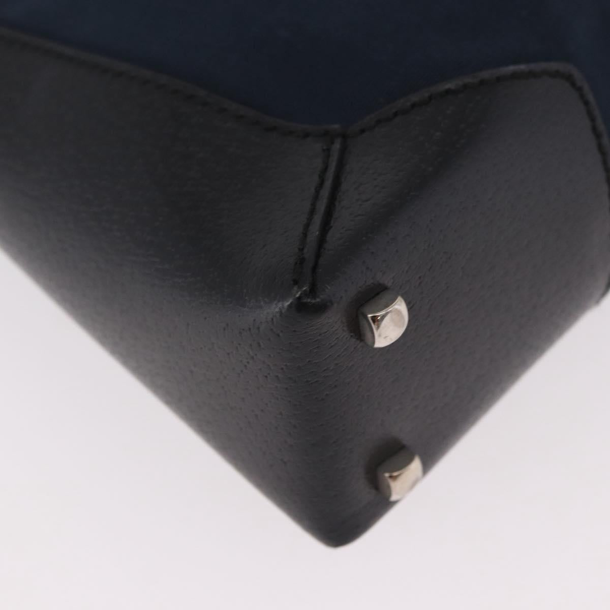 Salvatore Ferragamo Shoulder Bag Canvas Navy Auth ep14784