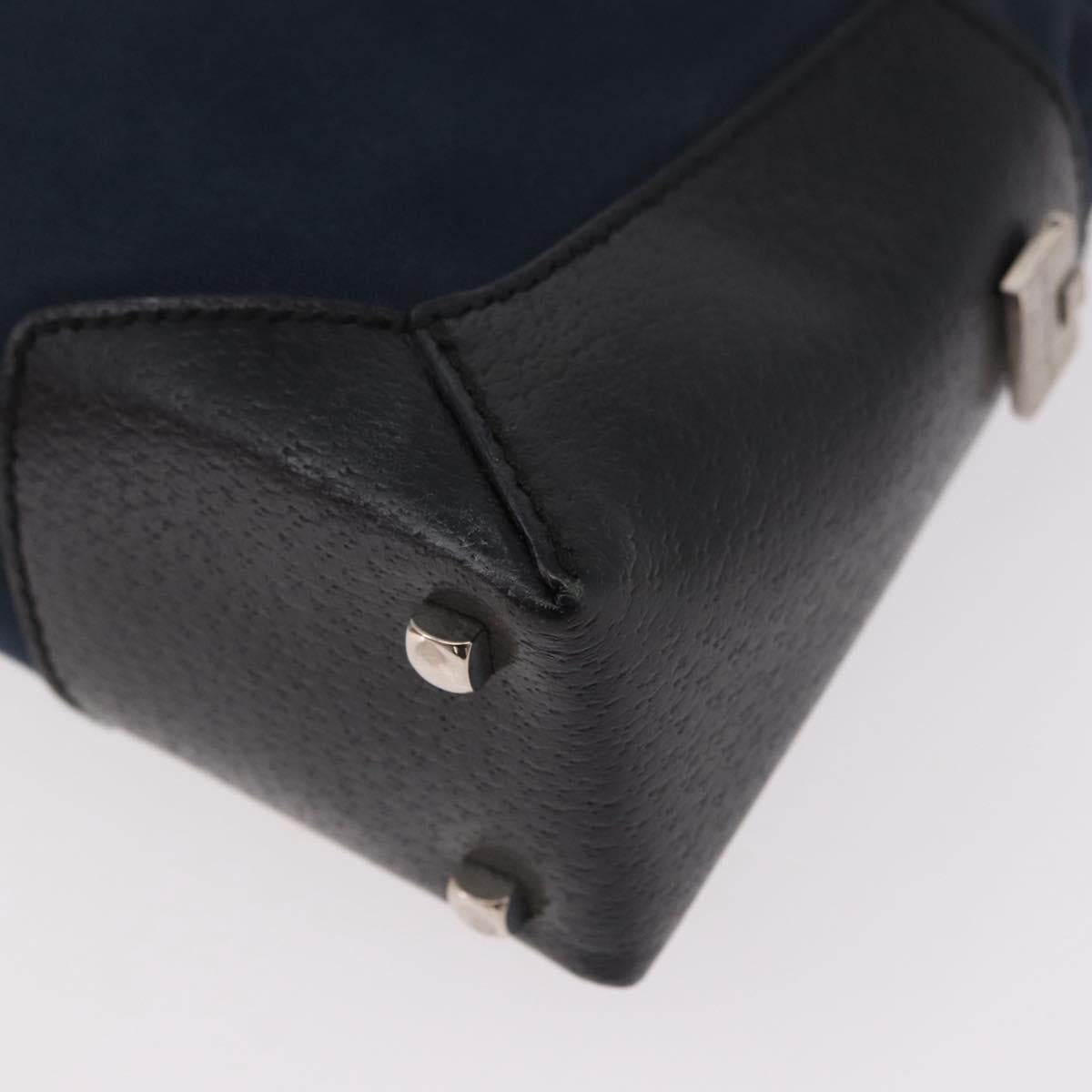 Salvatore Ferragamo Shoulder Bag Canvas Navy Auth ep14784