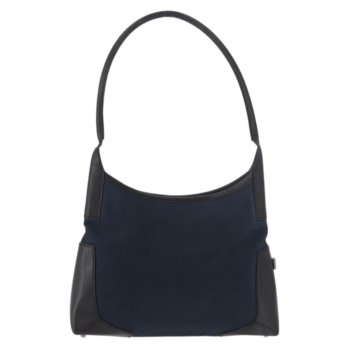 Salvatore Ferragamo Shoulder Bag Canvas Navy Auth ep14784
