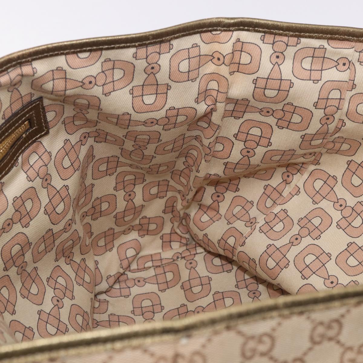 GUCCI GG Canvas Tote Bag Beige Gold 139260 Auth ep14785
