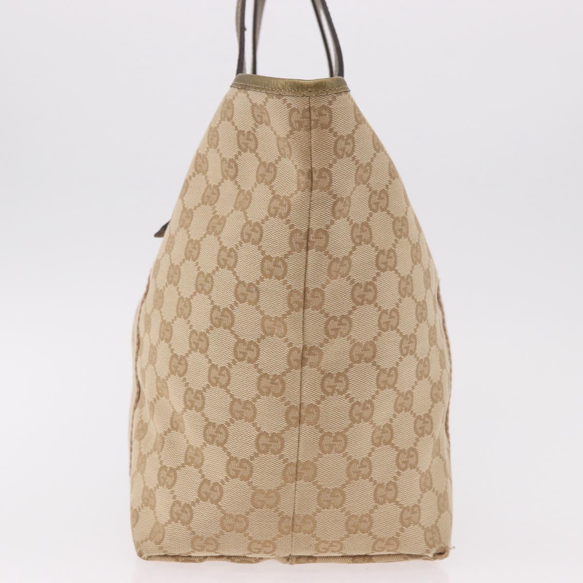 GUCCI GG Canvas Tote Bag Beige Gold 139260 Auth ep14785