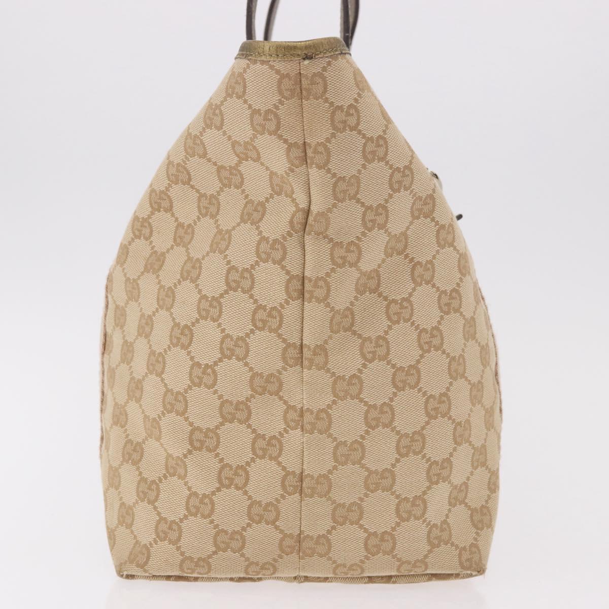 GUCCI GG Canvas Tote Bag Beige Gold 139260 Auth ep14785