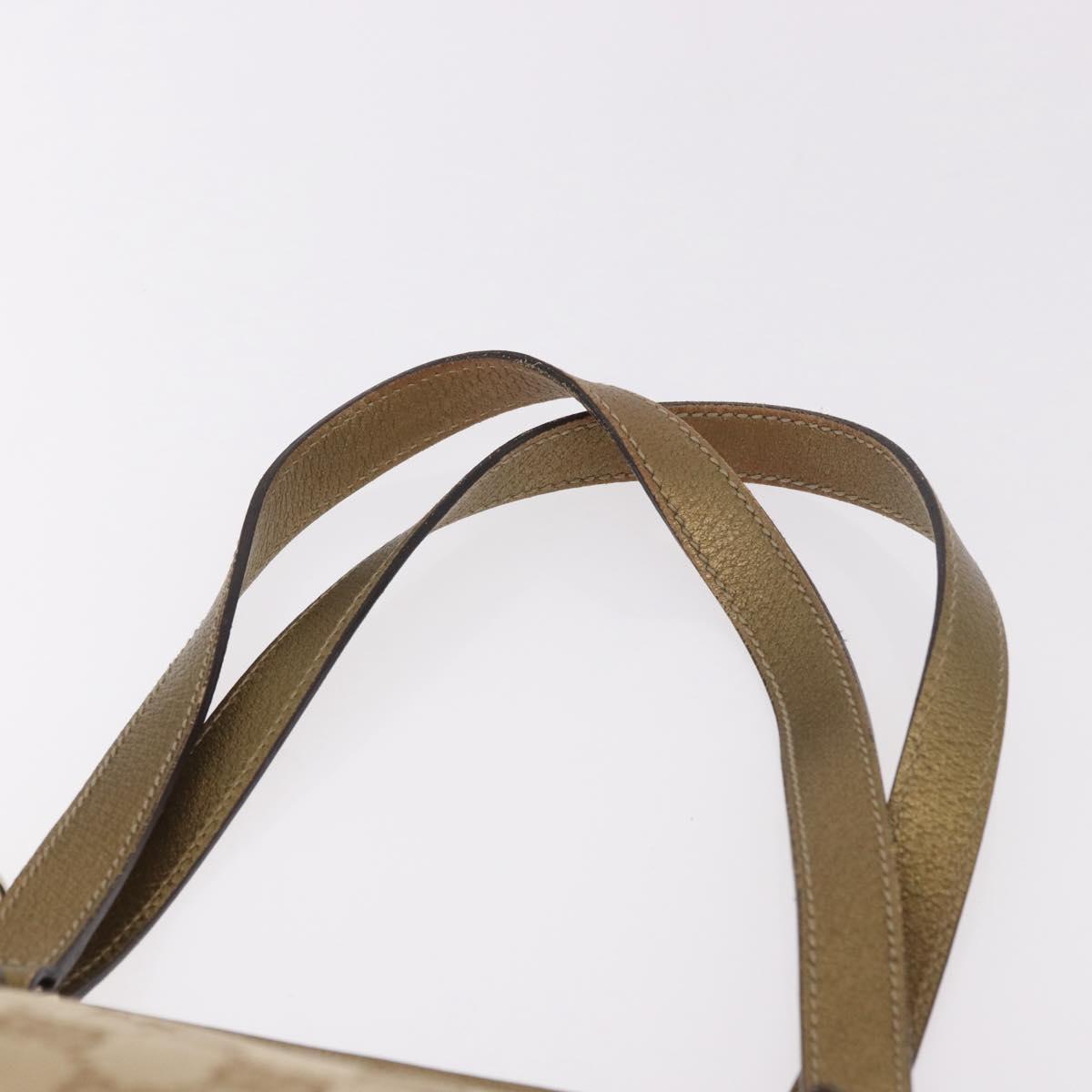 GUCCI GG Canvas Tote Bag Beige Gold 139260 Auth ep14785