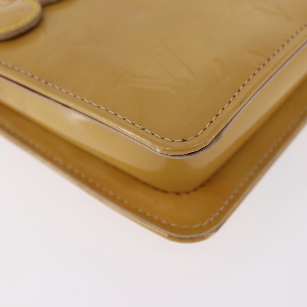 LOUIS VUITTON Vernis Lexington Accessory Pouch Flower Beige M92246 Auth ep14787