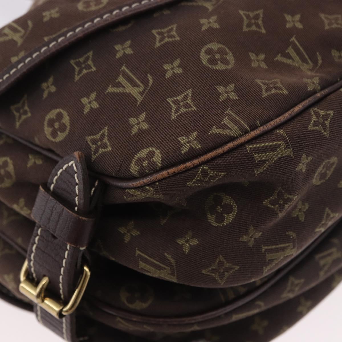 LOUIS VUITTON Monogram Mini Lin Saumur PM Bag Brown M95227 LV Auth ep14788A