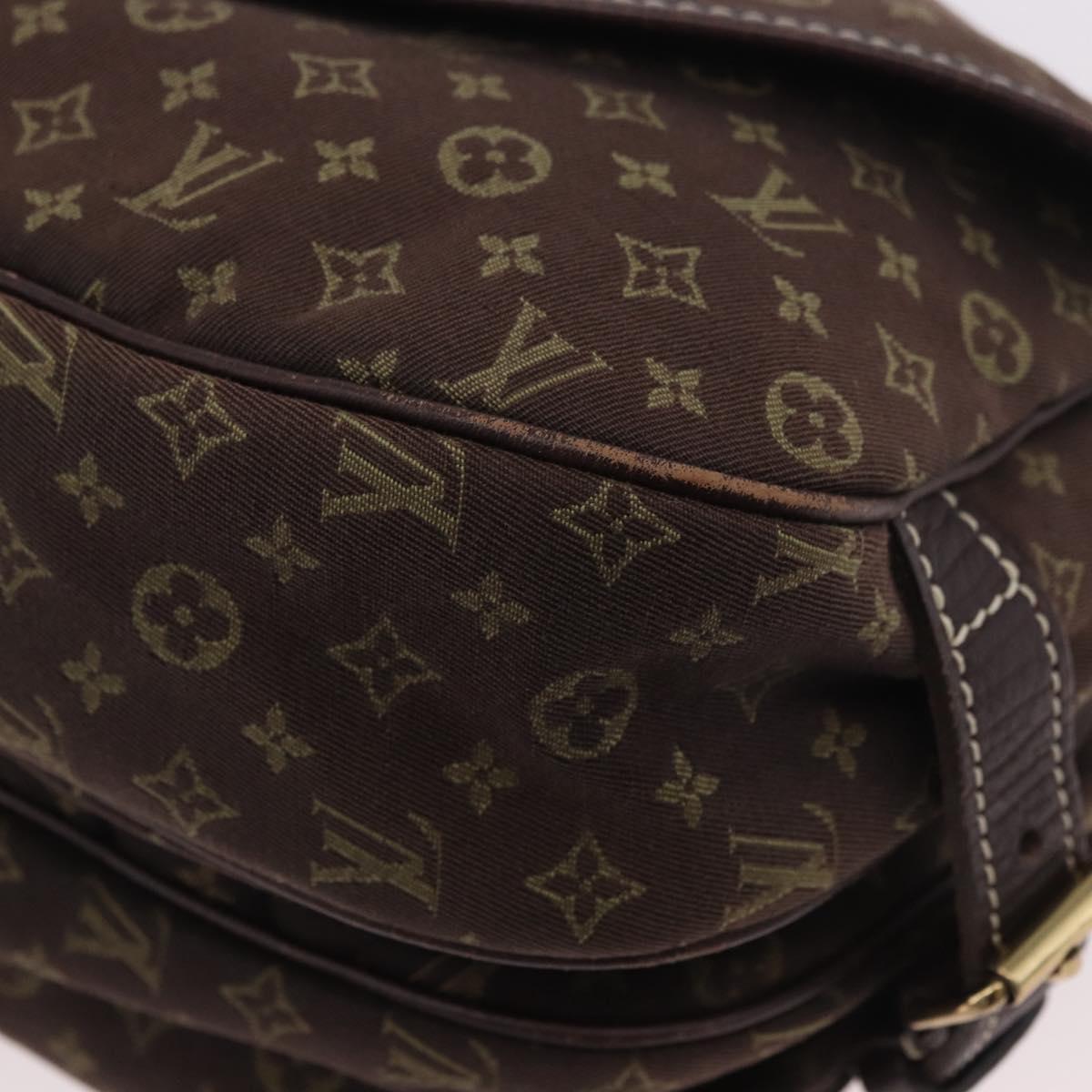 LOUIS VUITTON Monogram Mini Lin Saumur PM Bag Brown M95227 LV Auth ep14788A