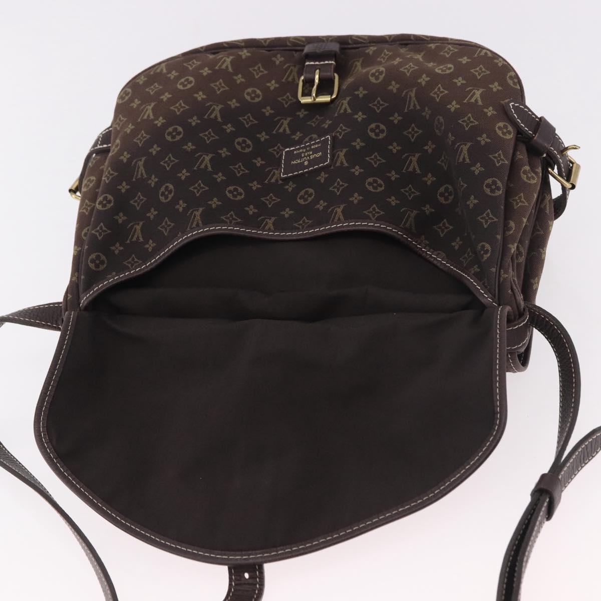 LOUIS VUITTON Monogram Mini Lin Saumur PM Bag Brown M95227 LV Auth ep14788A