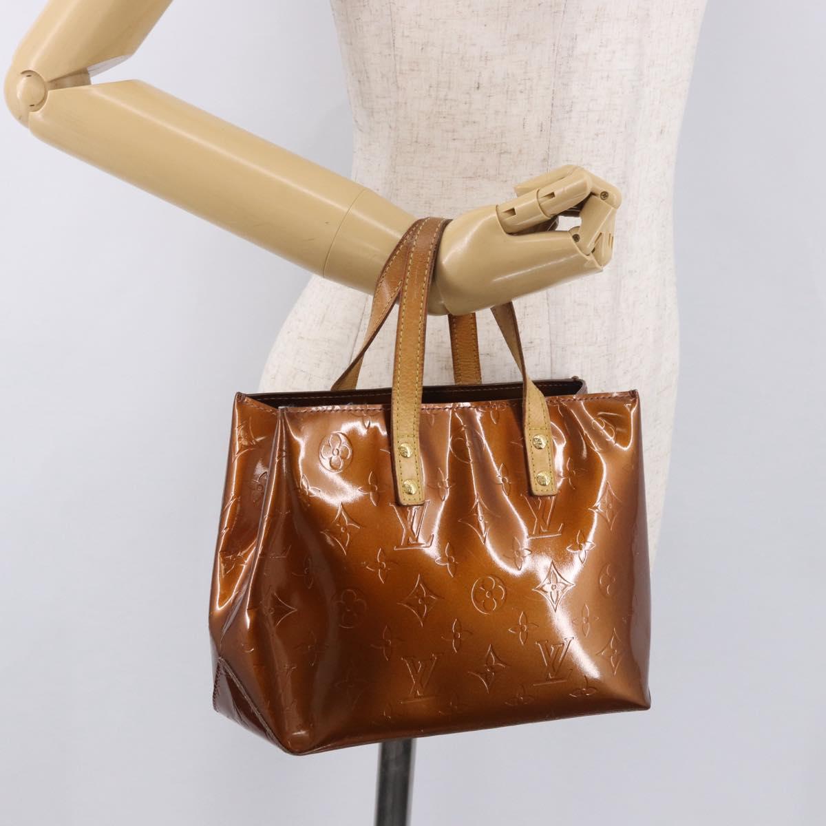 LOUIS VUITTON Monogram Vernis Reade PM Hand Bag Bronze M91146 LV Auth ep14791