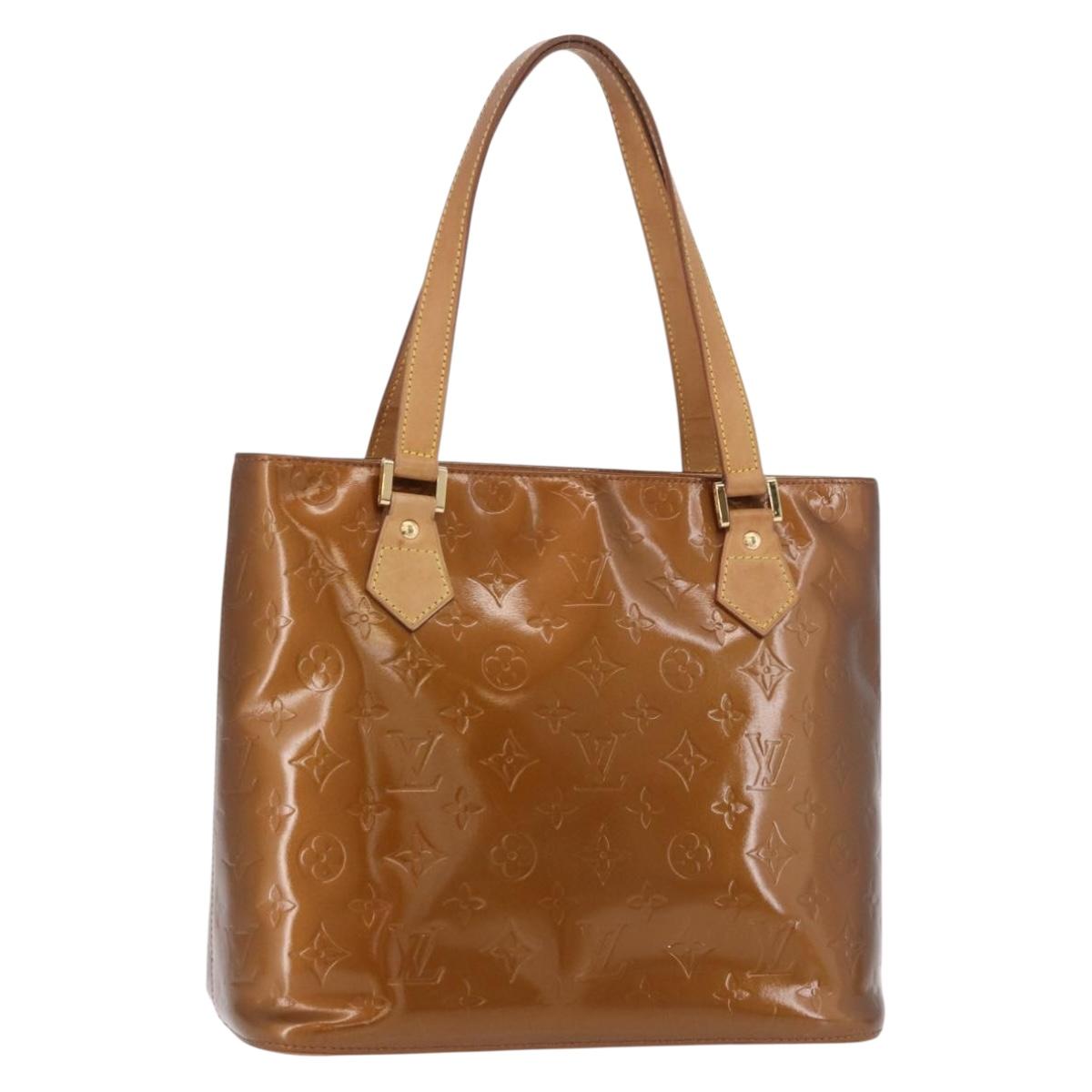 LOUIS VUITTON Monogram Vernis Houston Hand Bag Bronze M91122 LV Auth ep14792