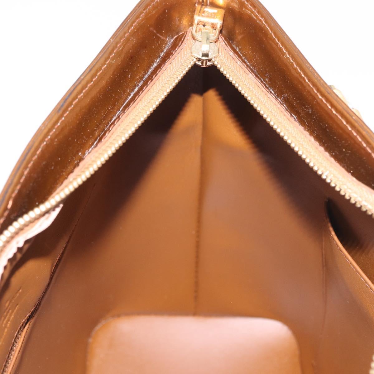 LOUIS VUITTON Monogram Vernis Houston Hand Bag Bronze M91122 LV Auth ep14792