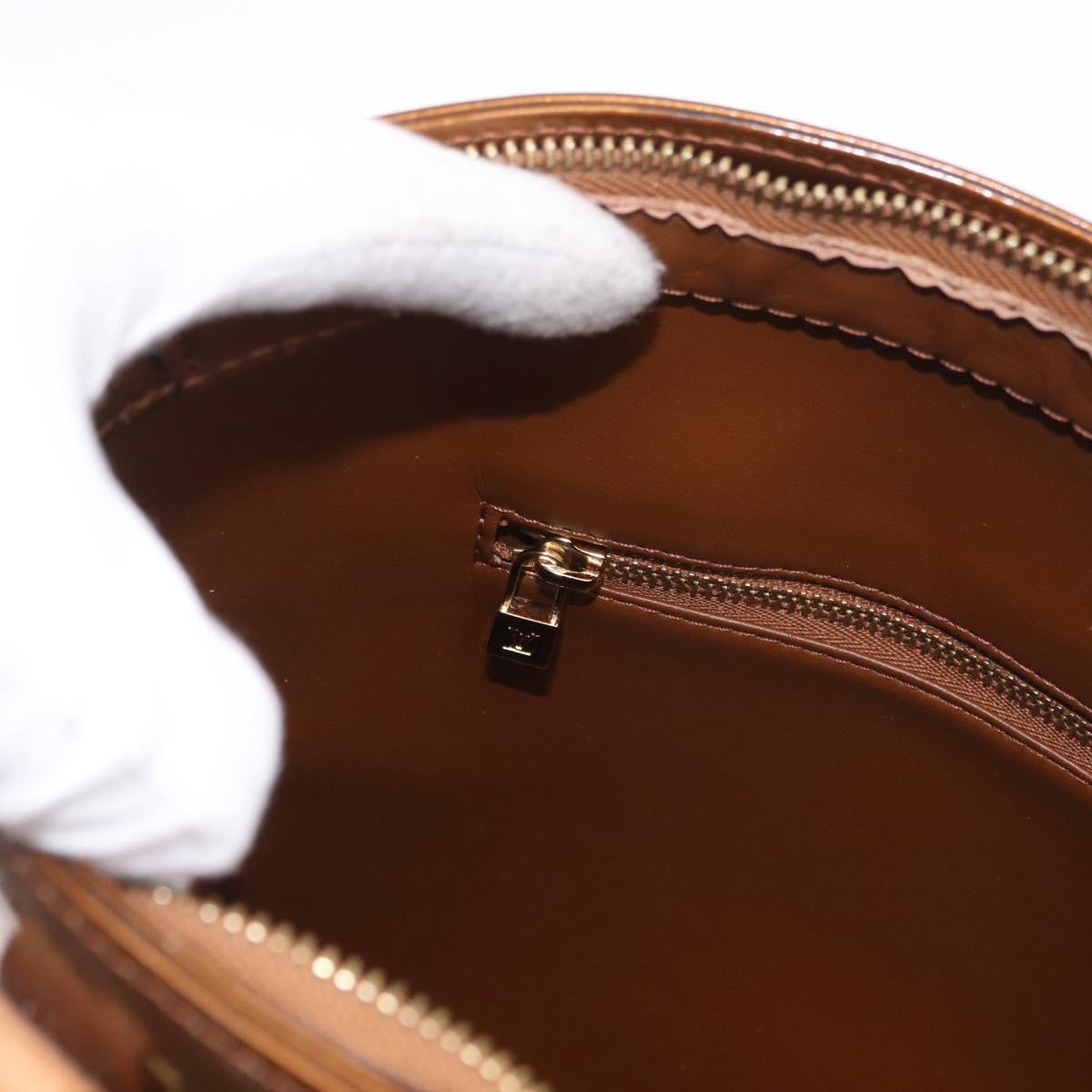 LOUIS VUITTON Monogram Vernis Houston Hand Bag Bronze M91122 LV Auth ep14792