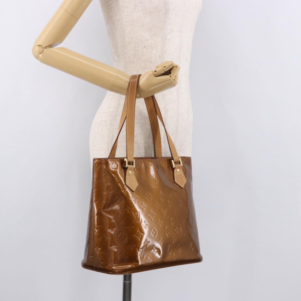 LOUIS VUITTON Monogram Vernis Houston Hand Bag Bronze M91122 LV Auth ep14792