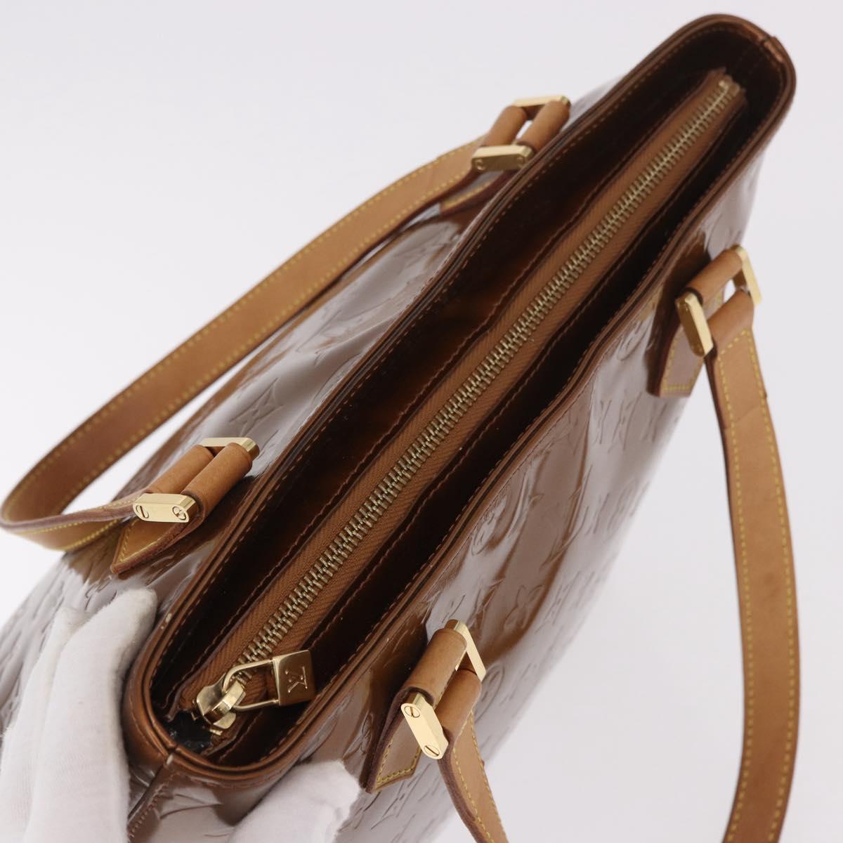 LOUIS VUITTON Monogram Vernis Houston Hand Bag Bronze M91122 LV Auth ep14792