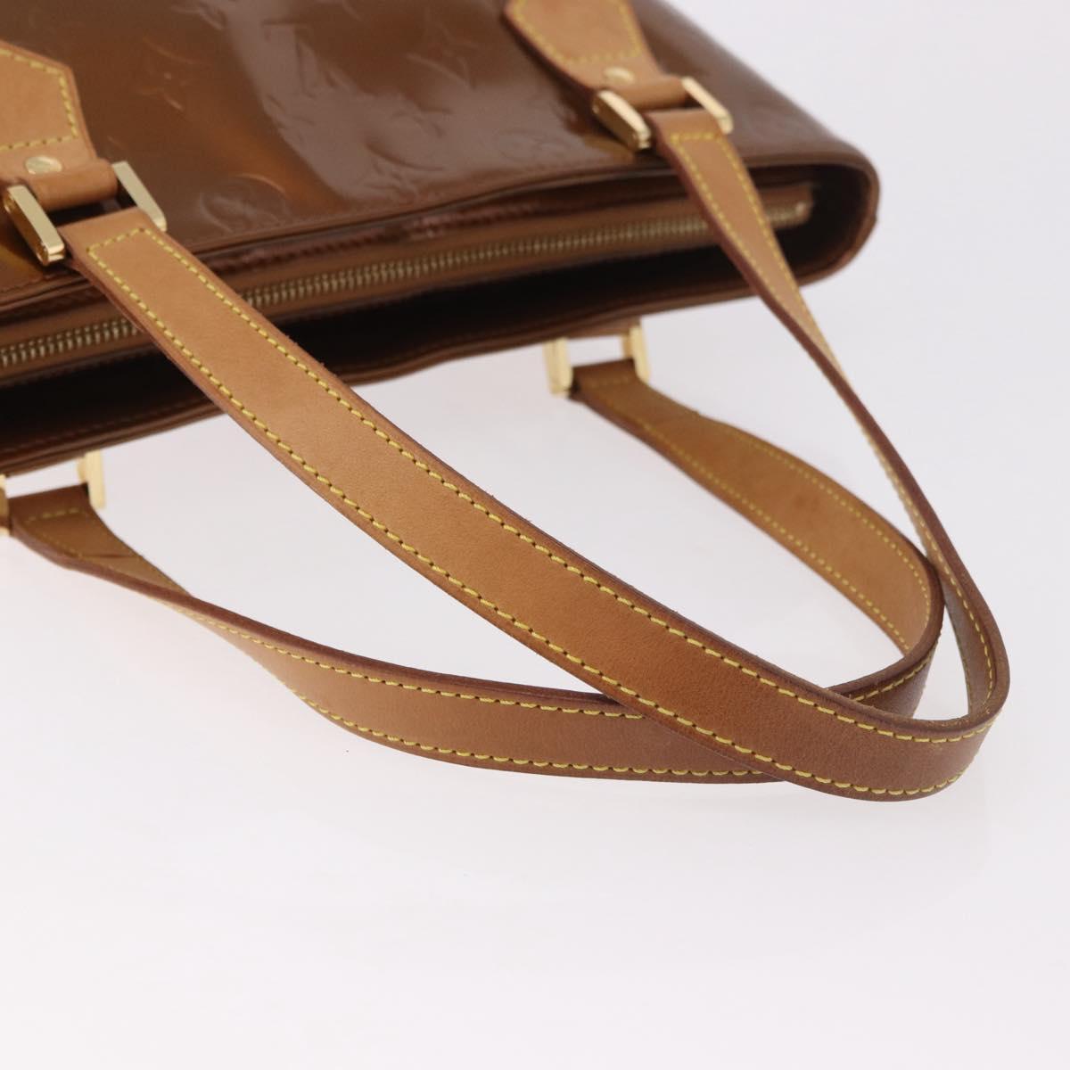 LOUIS VUITTON Monogram Vernis Houston Hand Bag Bronze M91122 LV Auth ep14792