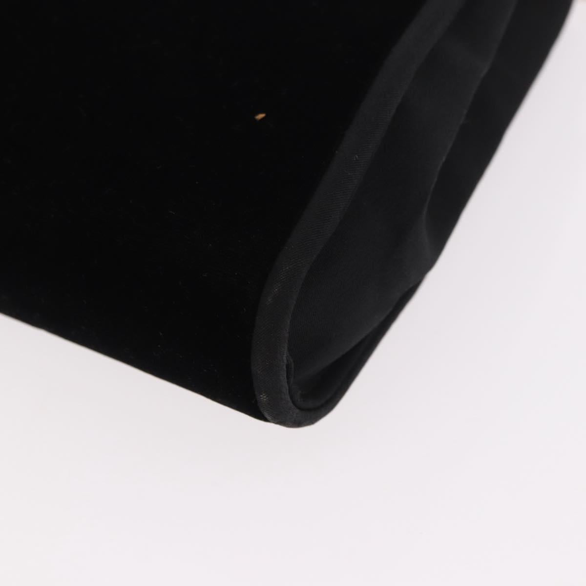 GUCCI Chain Shoulder Bag Velor Black Gold Auth ep14794