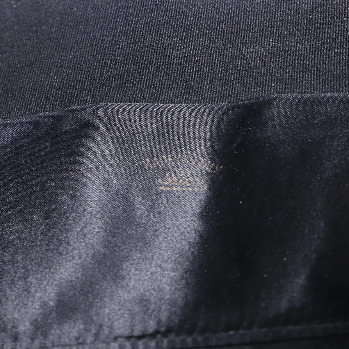 GUCCI Chain Shoulder Bag Velor Black Gold Auth ep14794