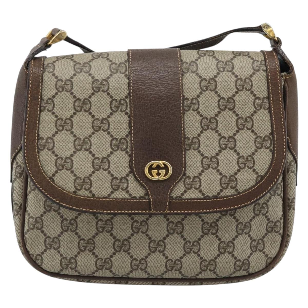 GUCCI GG Supreme Shoulder Bag PVC Beige Gold 001 115 4425 Auth ep14799