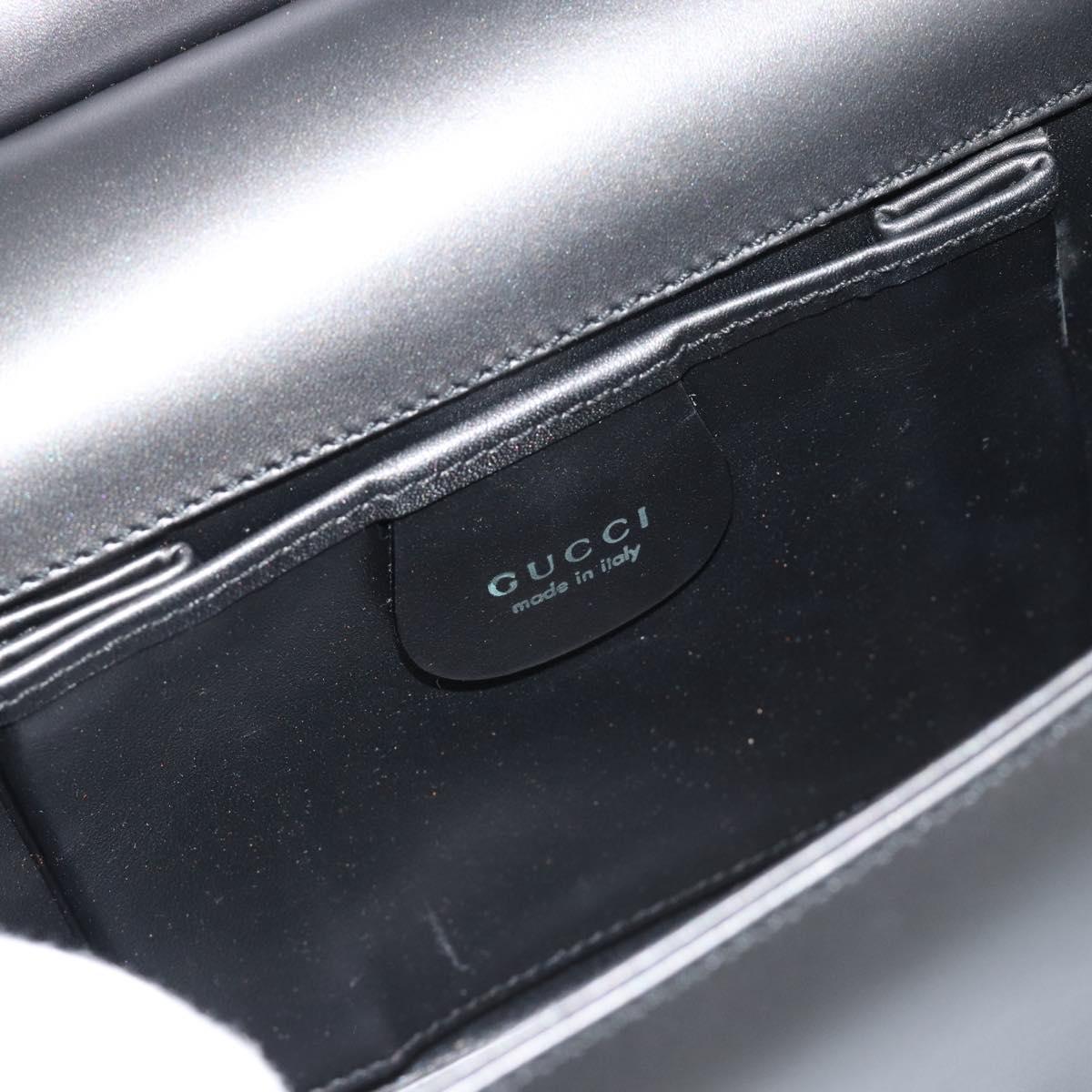 GUCCI Hand Bag Leather Gray Gold 001 2058 1928 0 Auth ep14800A