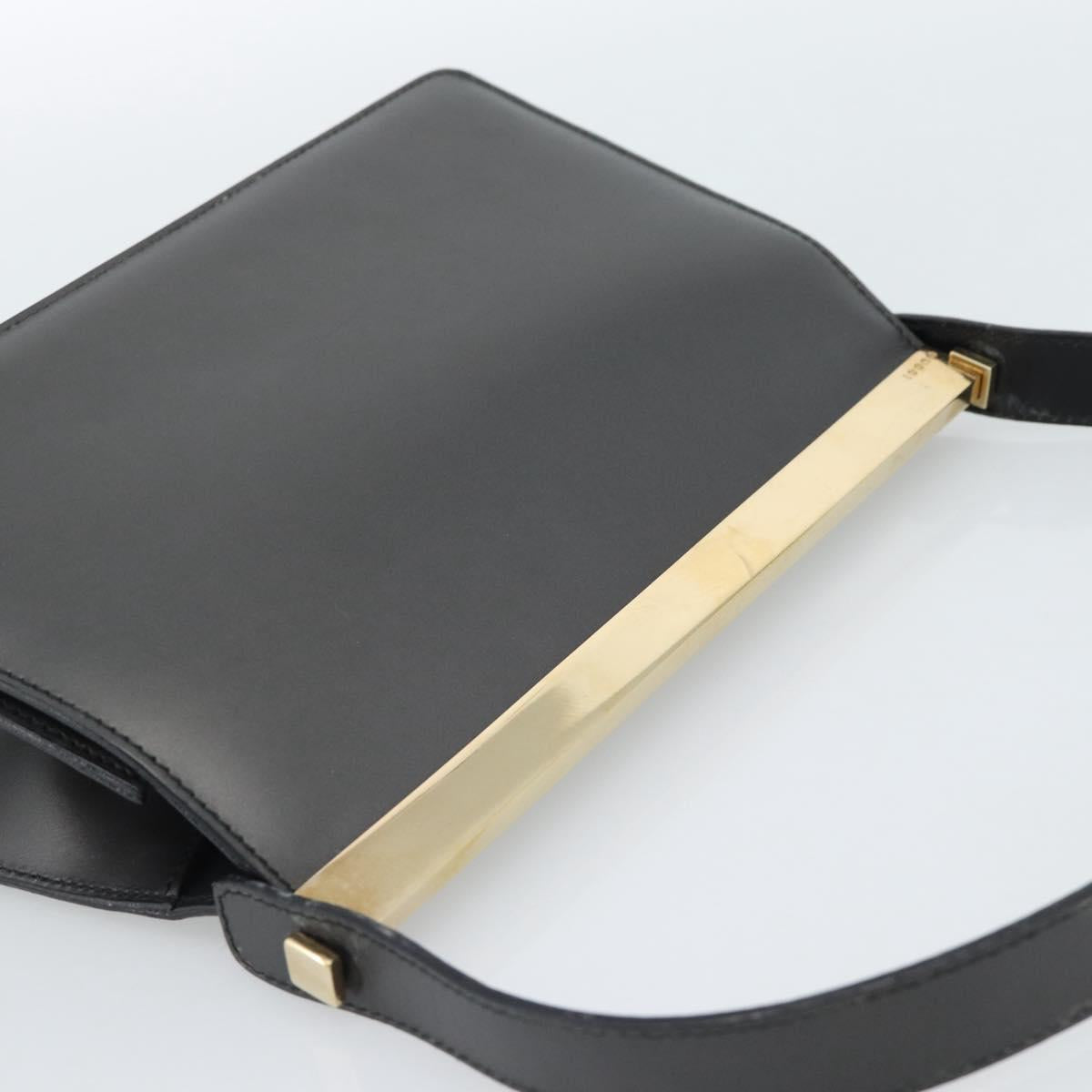 GUCCI Hand Bag Leather Gray Gold 001 2058 1928 0 Auth ep14800A