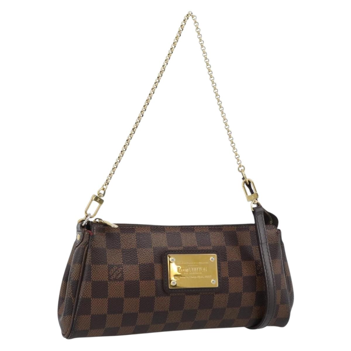 LOUIS VUITTON Damier Ebene Eva Shoulder Bag N55213 LV Auth ep14802A