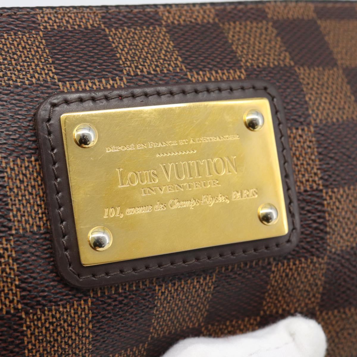 LOUIS VUITTON Damier Ebene Eva Shoulder Bag N55213 LV Auth ep14802A