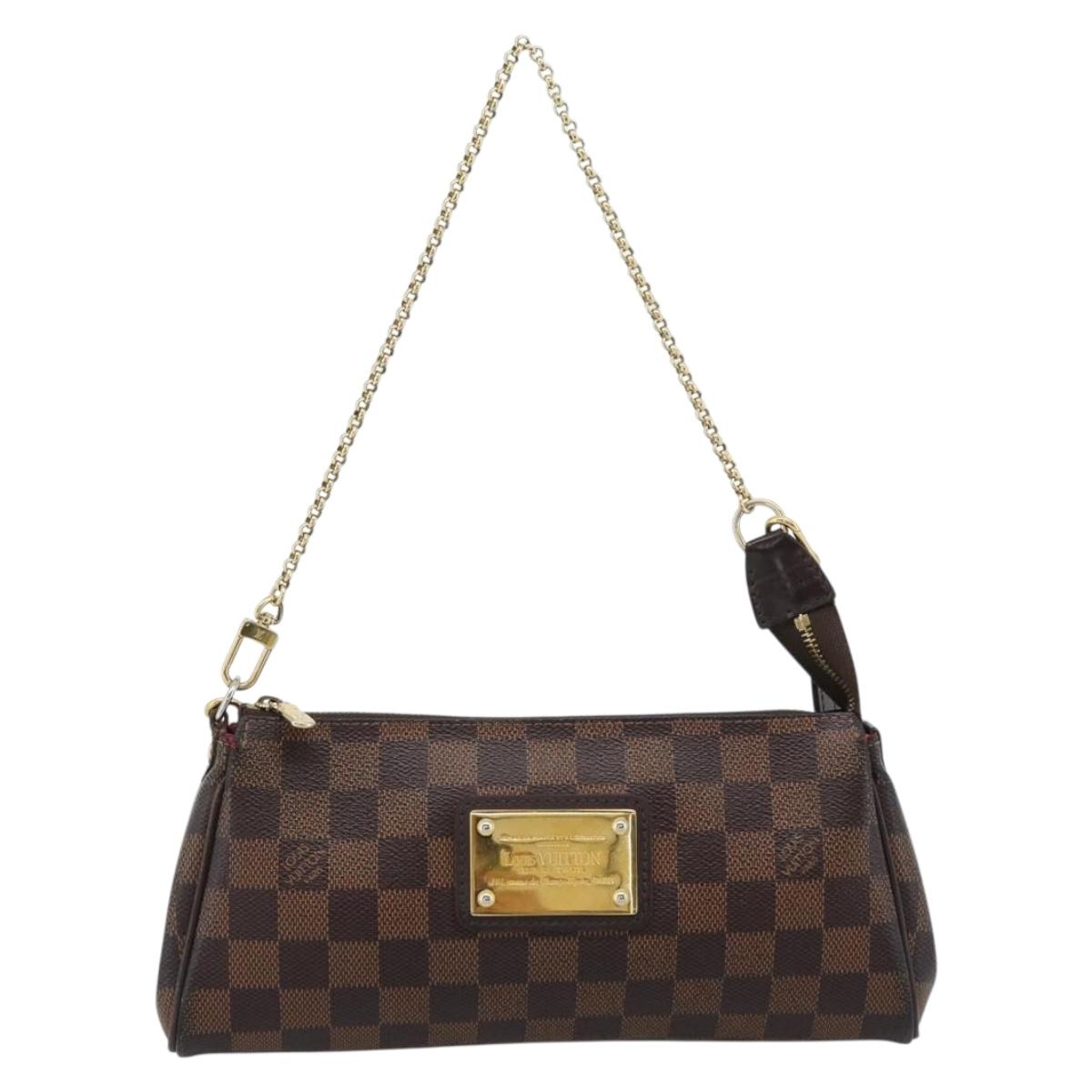 LOUIS VUITTON Damier Ebene Eva Shoulder Bag N55213 LV Auth ep14802A